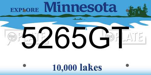 5265GT Minnesota License Plate