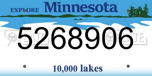 5268906 Minnesota License Plate