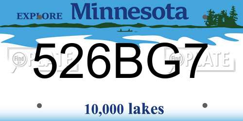 526BG7 Minnesota License Plate