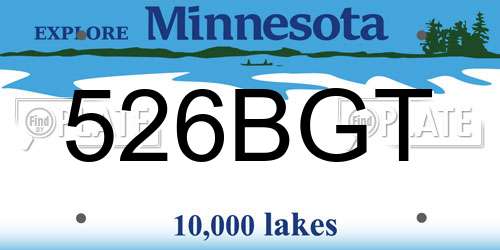 526BGT Minnesota License Plate