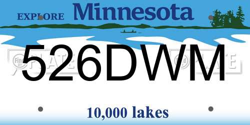 526DWM Minnesota License Plate