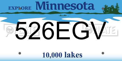 526EGV Minnesota License Plate