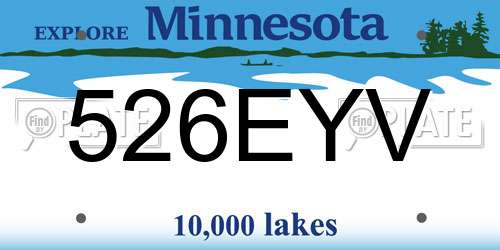 526EYV Minnesota License Plate