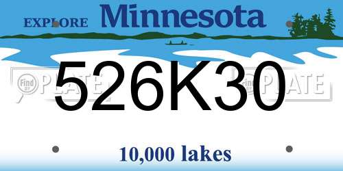 526K30 Minnesota License Plate
