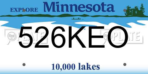 526KEO Minnesota License Plate