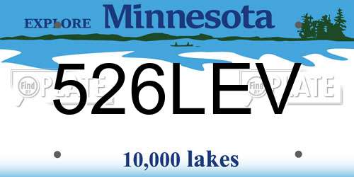 526LEV Minnesota License Plate