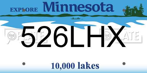 526LHX Minnesota License Plate