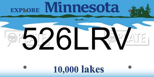 526LRV Minnesota License Plate