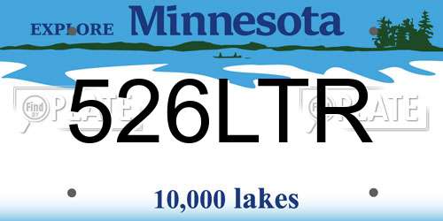 526LTR Minnesota License Plate