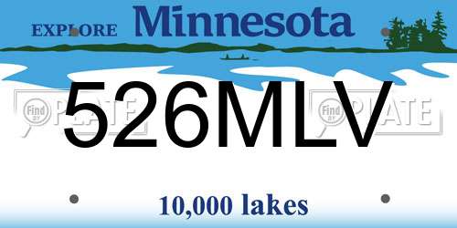 526MLV Minnesota License Plate