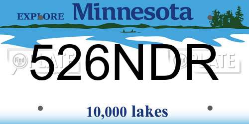526NDR Minnesota License Plate