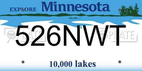 526NWT Minnesota License Plate
