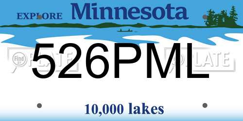 526PML Minnesota License Plate