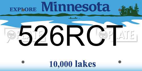 526RCT Minnesota License Plate