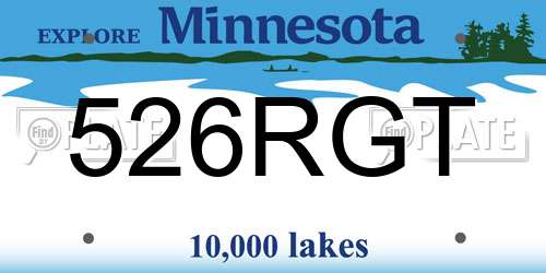 526RGT Minnesota License Plate