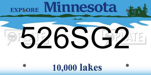 526SG2 Minnesota License Plate