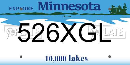 526XGL Minnesota License Plate