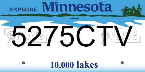5275CTV Minnesota License Plate