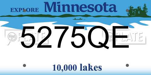 5275QE Minnesota License Plate
