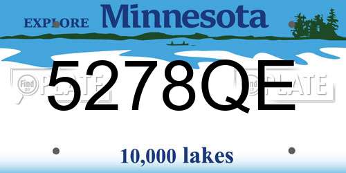 5278QE Minnesota License Plate