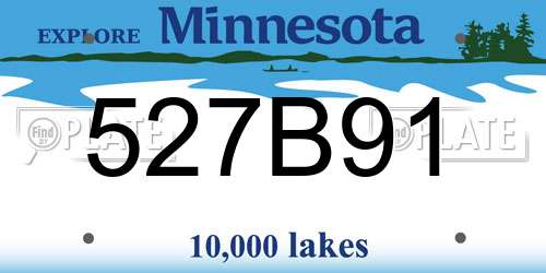 527B91 Minnesota License Plate