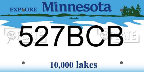 527BCB Minnesota License Plate