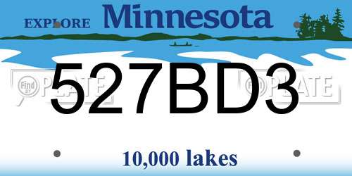 527BD3 Minnesota License Plate