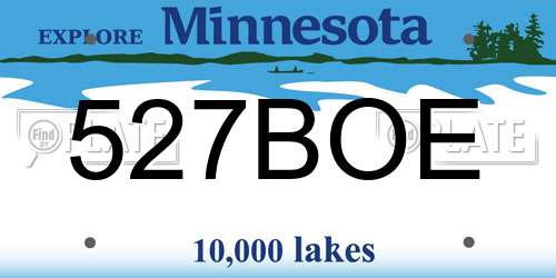 527BOE Minnesota License Plate