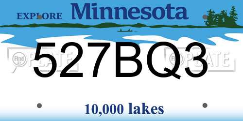 527BQ3 Minnesota License Plate