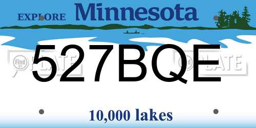 527BQE Minnesota License Plate
