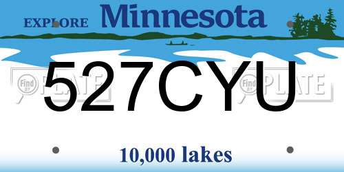527CYU Minnesota License Plate