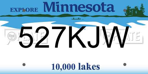 527KJW Minnesota License Plate