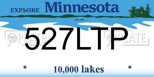 527LTP Minnesota License Plate