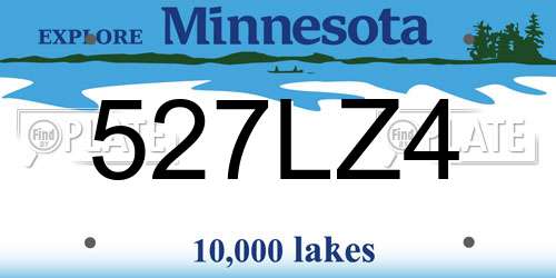 527LZ4 Minnesota License Plate
