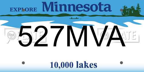 527MVA Minnesota License Plate