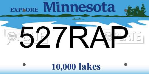 527RAP Minnesota License Plate