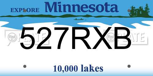 527RXB Minnesota License Plate