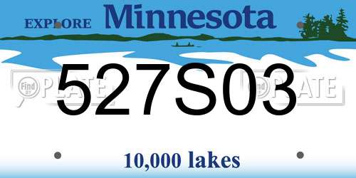527S03 Minnesota License Plate
