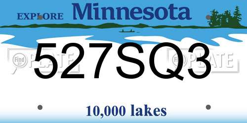 527SQ3 Minnesota License Plate