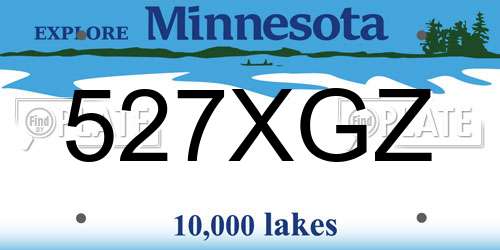 527XGZ Minnesota License Plate