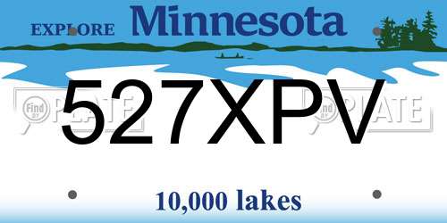 527XPV Minnesota License Plate