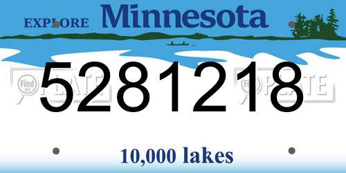 5281218 Minnesota License Plate