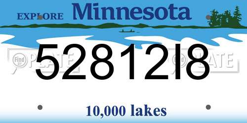 52812I8 Minnesota License Plate