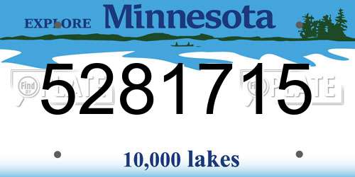 5281715 Minnesota License Plate