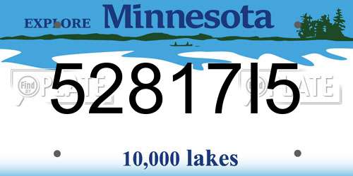 52817I5 Minnesota License Plate