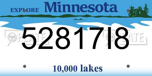 52817I8 Minnesota License Plate