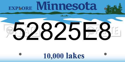 52825E8 Minnesota License Plate