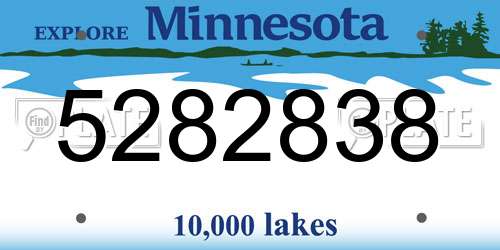 5282838 Minnesota License Plate