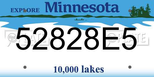 52828E5 Minnesota License Plate
