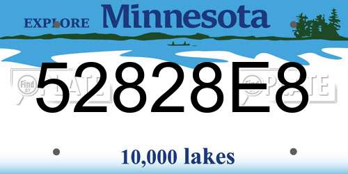 52828E8 Minnesota License Plate